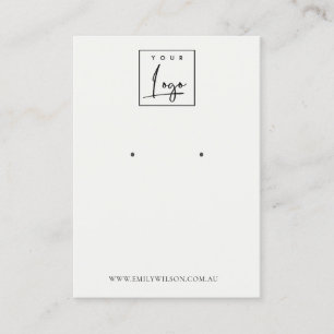 Cartão De Visita Mínimo de exibição simples do logotipo branco p