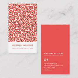 Cartão De Visita Mínimo de Flores Na moda Trendy Modern Business Ca