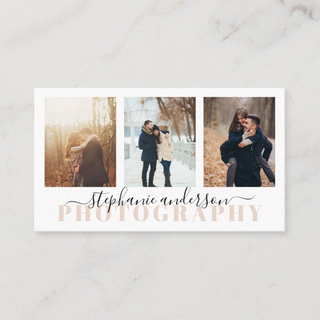 Cartão De Visita Mínimo de Fotografia Simples (Frente)