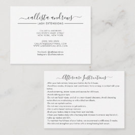 Cartão De Visita Mínimo de Lâmpadas de Script Branco Preto Simples