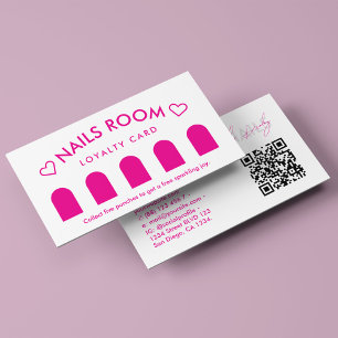 Cartão De Visita Mínimo de lealdade Pink do Terapista Spa