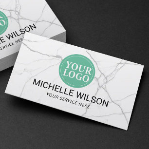 Cartão De Visita Mínimo de Logotipo Personalizado do Moderno Marbl