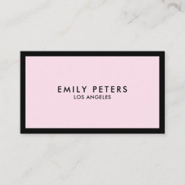 Cartão De Visita Mínimo de luxo profissional, preto-e-rosa