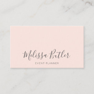 Cartão De Visita Mínimo de Na moda de caligrafia cor-de-rosa