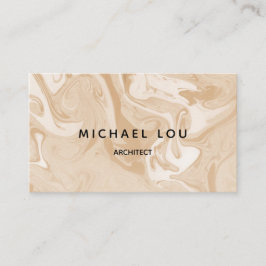 Cartão De Visita Mínimo de textura de mármore bege moderna