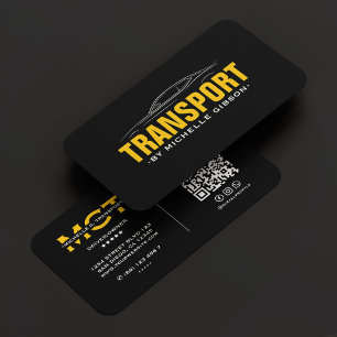 Cartão De Visita Mínimo de Transporte Profissional Amarelo Taxi Pre