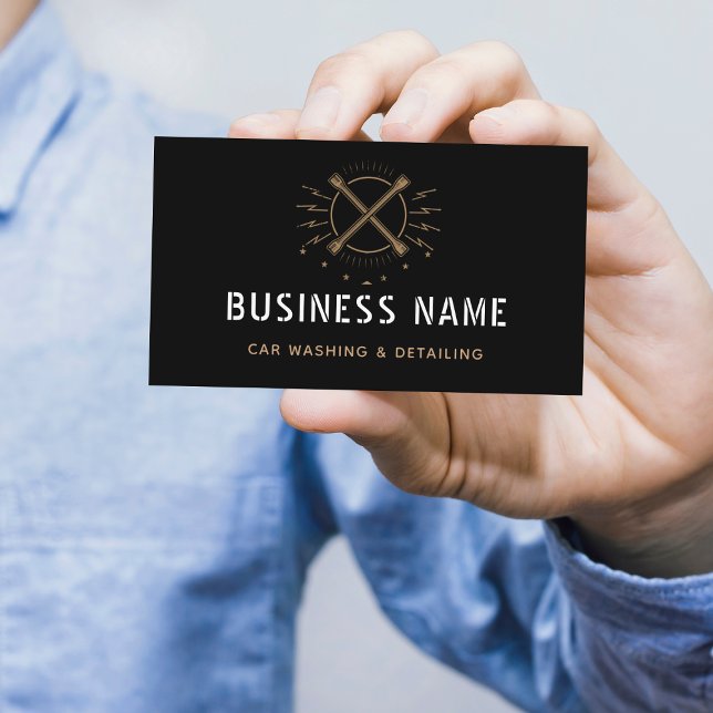 Cartão De Visita Mínimo de Washing e detalhamento de reparo móvel (Criador carregado)