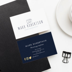 cartão de visita mínimo do fotógrafo do