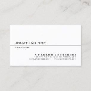 Cartão De Visita Mínimo Elegante Branca Profissional Moderna