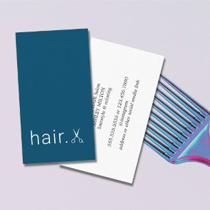 Cartão De Visita Mínimo Elegante de Tesoura Branca Hairstylist