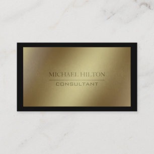 Cartão De Visita Mínimo elegante luxuoso puro ouro/preto