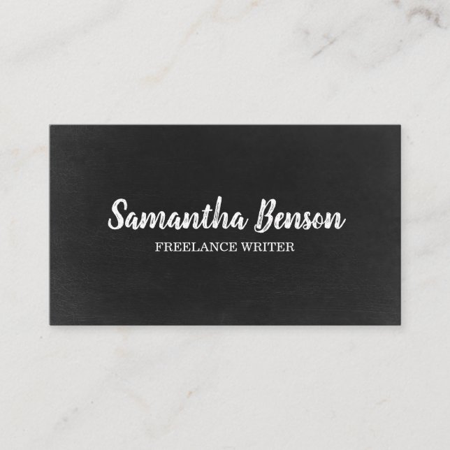 Cartão De Visita Mínimo Elegante, preto e branco, profissional (Frente)