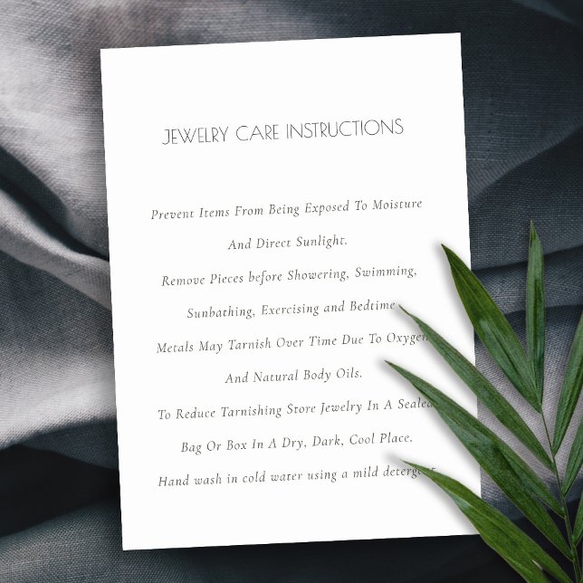 Cartão De Visita Mínimo Elegante, Simples, Cuidados com Joias Branc (Criador carregado)