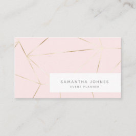 Cartão De Visita Mínimo Elegante, Simples, Rosa Esbranquiçado Doura