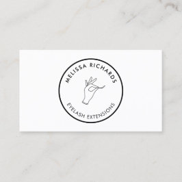 Cartão De Visita Mínimo - Lâmpada e Mão - Logotipo branco do círcul