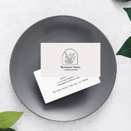 Cartão De Visita Mínimo - Limpeza da casa Logotipo Rosa