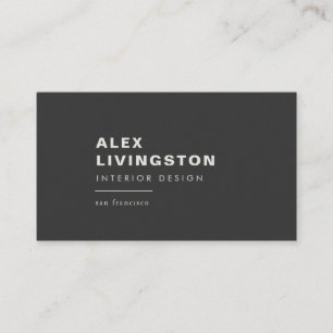 Cartão De Visita Mínimo Moderno Criativo de Chic Branco Preto