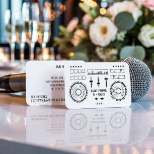 Cartão De Visita Mínimo moderno de giro de música preto e branco