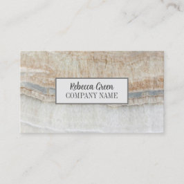 Cartão De Visita Mínimo moderno de Na moda Chic Beige Marble
