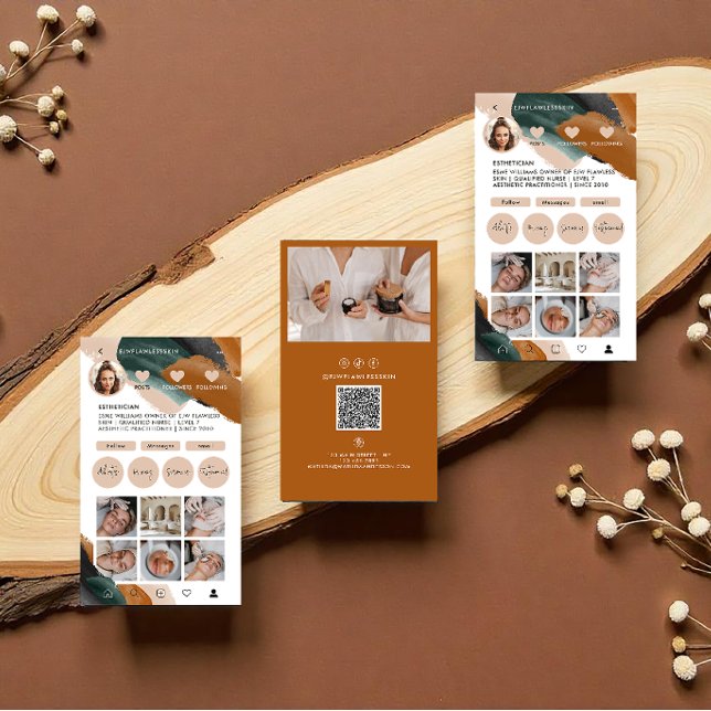 Cartão De Visita Mínimo moderno de na moda multifotografia CÓDIGO Q (Criador carregado)