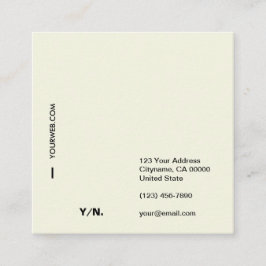 Cartão de visita mínimo moderno do quadrado da