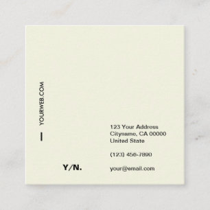 Cartão de visita mínimo moderno do quadrado da