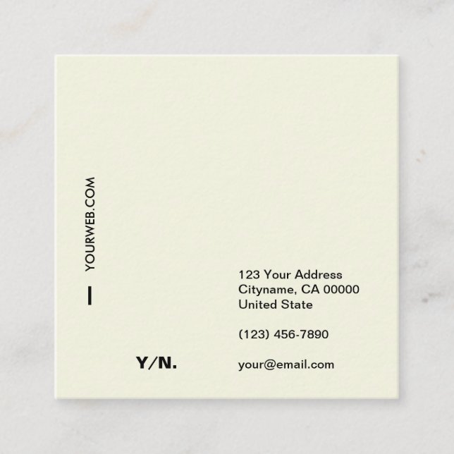 Cartão de visita mínimo moderno do quadrado da (Frente)