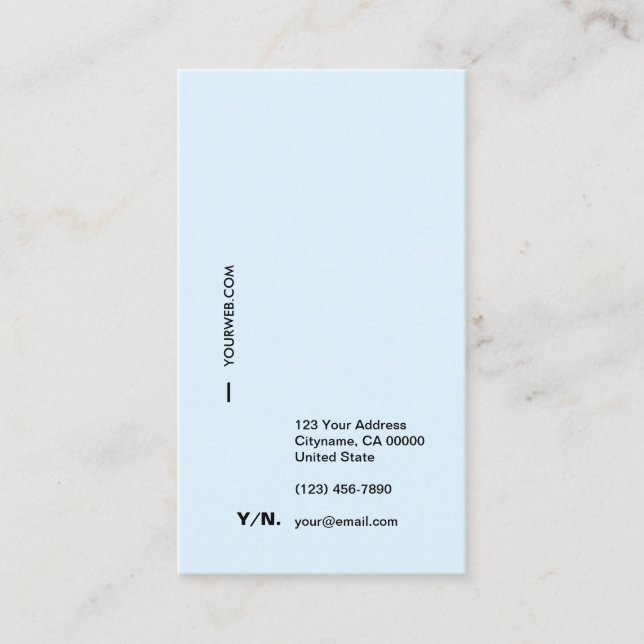 Cartão de visita mínimo moderno do vertical da (Frente)