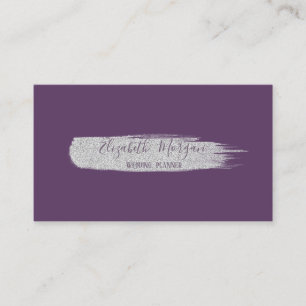 Cartão De Visita Mínimo Moderno Elegante,Traço de Pincel Prateado