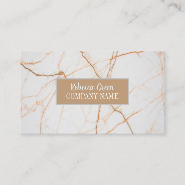Cartão De Visita Mínimo moderno Mínimo de Na moda de Quic Marble (Frente)
