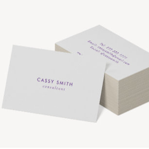 Cartão De Visita Mínimo Moderno Roxo Teal Profissional