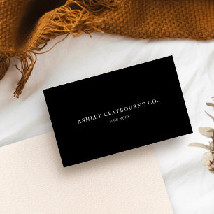 Cartão De Visita Mínimo Negro Elegante moderno profissional