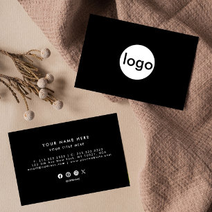 Cartão De Visita Mínimo Negro Simples e Moderno Profissional