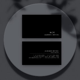 Cartão De Visita Mínimo Negro Simples e Moderno Profissional