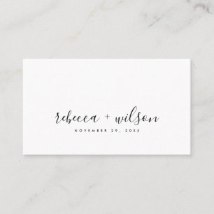 CARTÃO DE VISITA MÍNIMO NEGRO TIPOGRAFIA BRANCA DE CASAMENTO OBRIGA