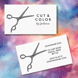 Cartão De Visita Mínimo Personalizado de Arte de Tesoura Chic Styli