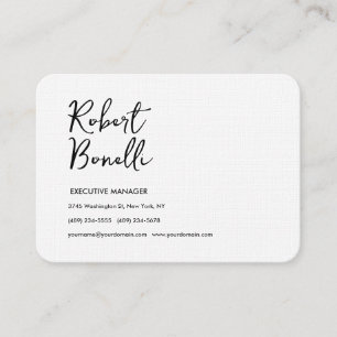 Cartão De Visita Mínimo preto branco e preto Linn adorável