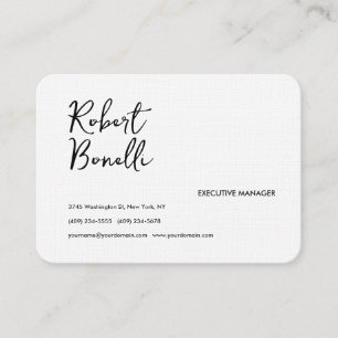 Cartão De Visita Mínimo preto branco e preto Linn adorável