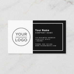 Cartão De Visita Mínimo preto branco personalizado, moderno, qualq