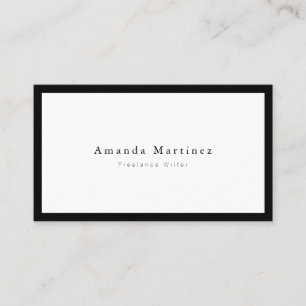 Cartão De Visita Mínimo - Preto Chic Moderno x Branco