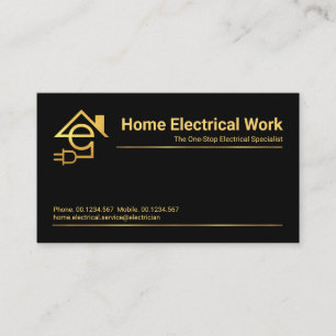 Cartão De Visita Mínimo profissional de linha Dourada elétrica