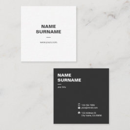 Cartão de visita mínimo profissional do quadrado