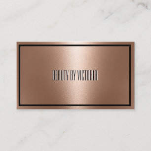 Cartão De Visita Mínimo Rosa-rosegold, elegante e moderno