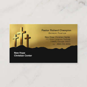 Cartão De Visita Ministro/pastor cristãos do símbolo das cruzes de