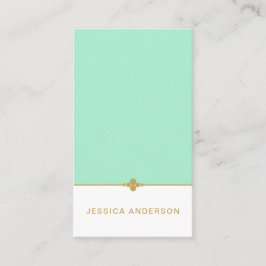 Cartão De Visita Mint branco legante Dourado
