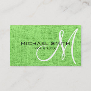 Cartão De Visita Mint Elegante Monograma Canvas