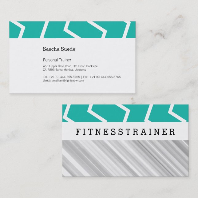 Cartão De Visita Mint fresco com preto (Frente/Verso)