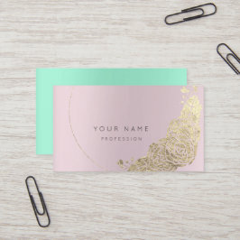 Cartão De Visita Mint Green Flower Botânica Ametst Rosa Mauv