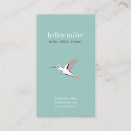 Cartão De Visita Mint hummingbird elegant minimal cute visit card