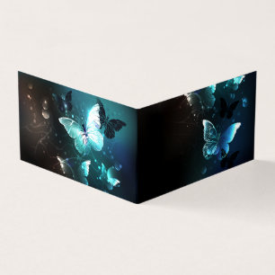 Cartão De Visita Mint Night Butterflies